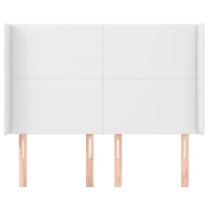 à prix d'occasion VidaXL Tête De Lit Avec Oreilles Blanc 147x16x118/128 Cm Similicuir 11