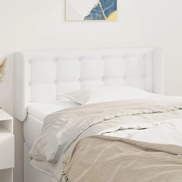 VidaXL Tête De Lit Avec Oreilles Blanc 93x16x78/88 Cm Similicuir en ligne vente 1