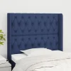 VidaXL Tête De Lit Avec Oreilles Bleu 103x16x118/128 Cm Tissu prix pas cher 5