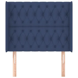 VidaXL Tête De Lit Avec Oreilles Bleu 103x16x118/128 Cm Tissu prix pas cher 11