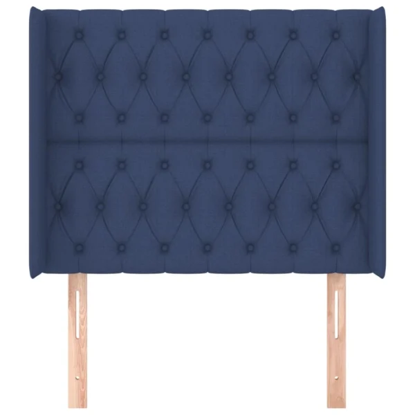 VidaXL Tête De Lit Avec Oreilles Bleu 103x16x118/128 Cm Tissu prix pas cher 4