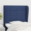 fashioniable VidaXL Tête De Lit Avec Oreilles Bleu 103x23x118/128 Cm Tissu 19