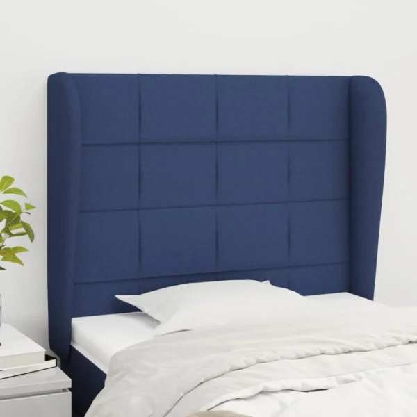 fashioniable VidaXL Tête De Lit Avec Oreilles Bleu 103x23x118/128 Cm Tissu 1