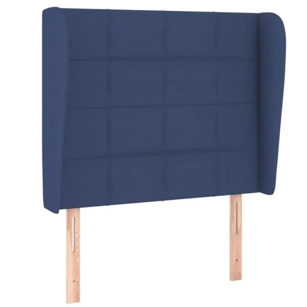 fashioniable VidaXL Tête De Lit Avec Oreilles Bleu 103x23x118/128 Cm Tissu 3