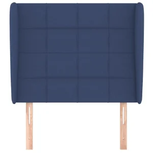 fashioniable VidaXL Tête De Lit Avec Oreilles Bleu 103x23x118/128 Cm Tissu 11