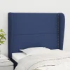 prix le plus bas VidaXL Tête De Lit Avec Oreilles Bleu 103x23x118/128 Cm Tissu 19