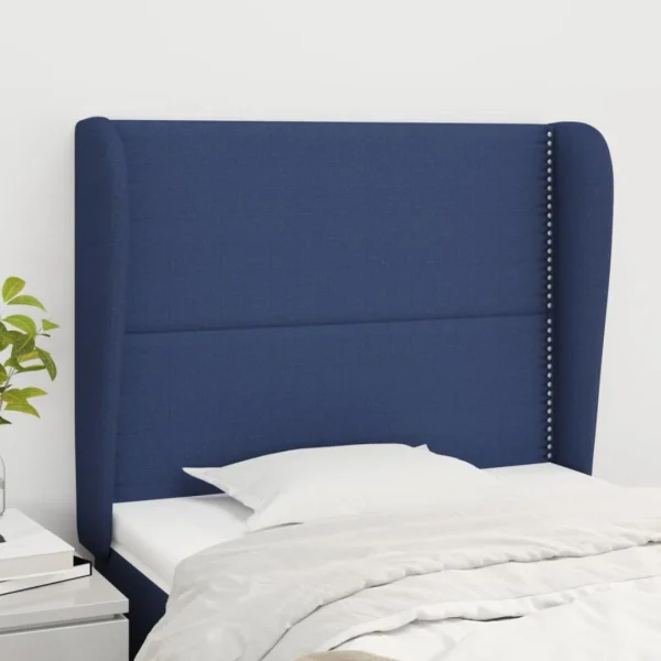 prix le plus bas VidaXL Tête De Lit Avec Oreilles Bleu 103x23x118/128 Cm Tissu 1