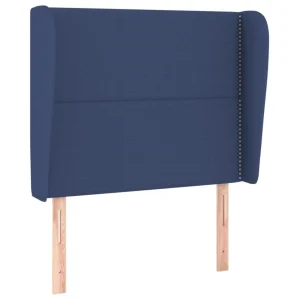 prix le plus bas VidaXL Tête De Lit Avec Oreilles Bleu 103x23x118/128 Cm Tissu 9