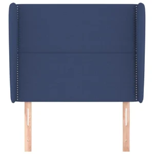 prix le plus bas VidaXL Tête De Lit Avec Oreilles Bleu 103x23x118/128 Cm Tissu 11