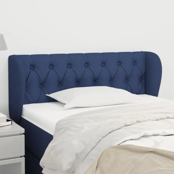 VidaXL Tête De Lit Avec Oreilles Bleu 103x23x78/88 Cm Tissu vente en ligne pas cher 1