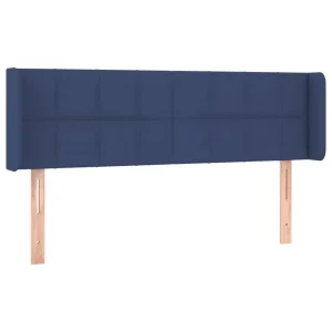 VidaXL Tête De Lit Avec Oreilles Bleu 147x16x78/88 Cm Tissu marques pas cher 9