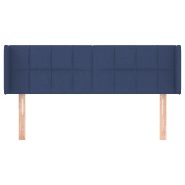 VidaXL Tête De Lit Avec Oreilles Bleu 147x16x78/88 Cm Tissu marques pas cher 4