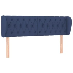 VidaXL Tête De Lit Avec Oreilles Bleu 147x23x78/88 Cm Tissu vente en ligne pas cher 9