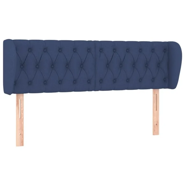 VidaXL Tête De Lit Avec Oreilles Bleu 147x23x78/88 Cm Tissu vente en ligne pas cher 3