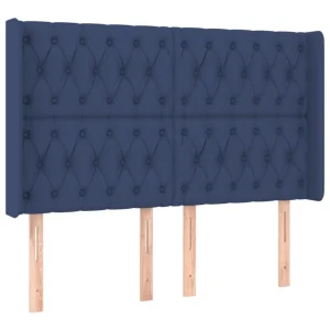 VidaXL Tête De Lit Avec Oreilles Bleu 163x16x118/128 Cm Tissu marque pas cher 9