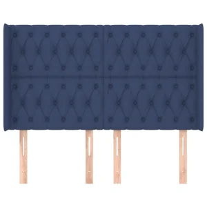 VidaXL Tête De Lit Avec Oreilles Bleu 163x16x118/128 Cm Tissu marque pas cher 11
