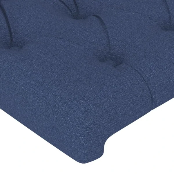 VidaXL Tête De Lit Avec Oreilles Bleu 163x16x118/128 Cm Tissu marque pas cher 6