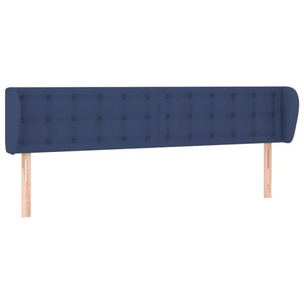 haute qualité VidaXL Tête De Lit Avec Oreilles Bleu 163x23x78/88 Cm Tissu 3