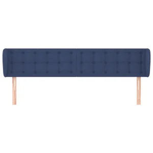 haute qualité VidaXL Tête De Lit Avec Oreilles Bleu 163x23x78/88 Cm Tissu 11