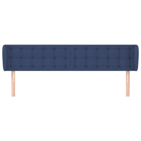 haute qualité VidaXL Tête De Lit Avec Oreilles Bleu 163x23x78/88 Cm Tissu 4