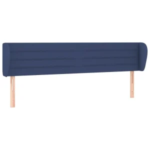 design à la mode VidaXL Tête De Lit Avec Oreilles Bleu 163x23x78/88 Cm Tissu 9