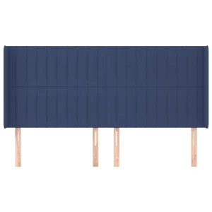 VidaXL Tête De Lit Avec Oreilles Bleu 203x16x118/128 Cm Tissu acheter 11
