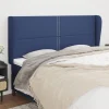 VidaXL Tête De Lit Avec Oreilles Bleu 203x23x118/128 Cm Tissu excellente qualité 19