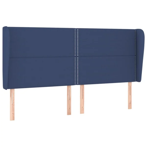 VidaXL Tête De Lit Avec Oreilles Bleu 203x23x118/128 Cm Tissu excellente qualité 3