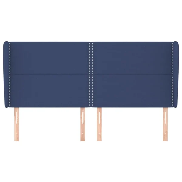 VidaXL Tête De Lit Avec Oreilles Bleu 203x23x118/128 Cm Tissu excellente qualité 4