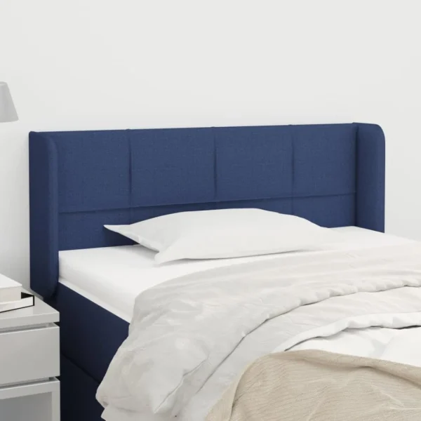 Livraison rapide VidaXL Tête De Lit Avec Oreilles Bleu 83x16x78/88 Cm Tissu 1