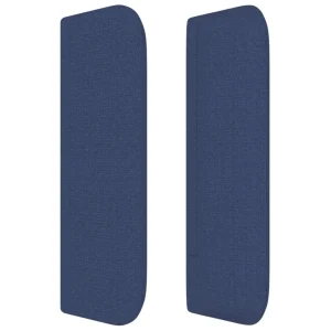 Livraison rapide VidaXL Tête De Lit Avec Oreilles Bleu 83x16x78/88 Cm Tissu 13