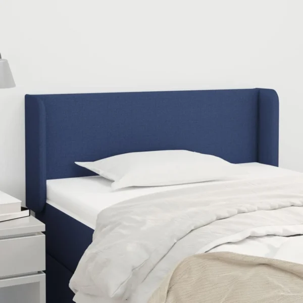 achat pas cher VidaXL Tête De Lit Avec Oreilles Bleu 83x16x78/88 Cm Tissu 1