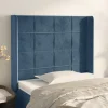 REMISE allant jusqu. VidaXL Tête De Lit Avec Oreilles Bleu Foncé 103x16x118/128 Cm Velour… 14