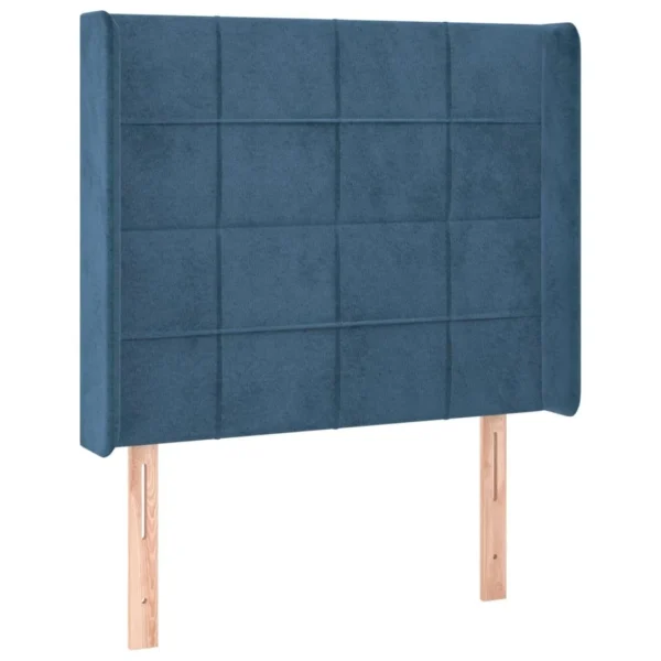 REMISE allant jusqu. VidaXL Tête De Lit Avec Oreilles Bleu Foncé 103x16x118/128 Cm Velour… 3