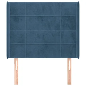 REMISE allant jusqu. VidaXL Tête De Lit Avec Oreilles Bleu Foncé 103x16x118/128 Cm Velour… 11