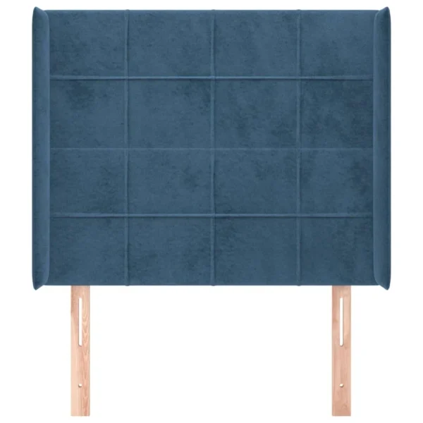 REMISE allant jusqu. VidaXL Tête De Lit Avec Oreilles Bleu Foncé 103x16x118/128 Cm Velour… 4