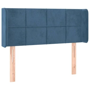 VidaXL Tête De Lit Avec Oreilles Bleu Foncé 103x16x78/88 Cm Velours boutique en ligne 9