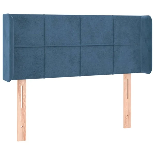 VidaXL Tête De Lit Avec Oreilles Bleu Foncé 103x16x78/88 Cm Velours boutique en ligne 3