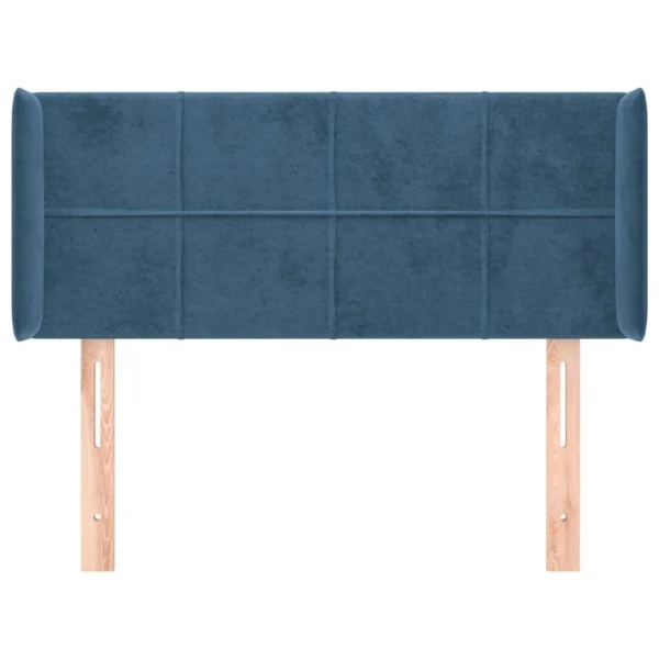 VidaXL Tête De Lit Avec Oreilles Bleu Foncé 103x16x78/88 Cm Velours boutique en ligne 4