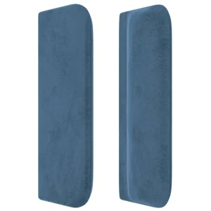 VidaXL Tête De Lit Avec Oreilles Bleu Foncé 103x16x78/88 Cm Velours boutique en ligne 13