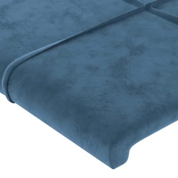 VidaXL Tête De Lit Avec Oreilles Bleu Foncé 103x16x78/88 Cm Velours boutique en ligne 6