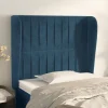 VidaXL Tête De Lit Avec Oreilles Bleu Foncé 103x23x118/128 Cm Velour… Promotio de vente 19