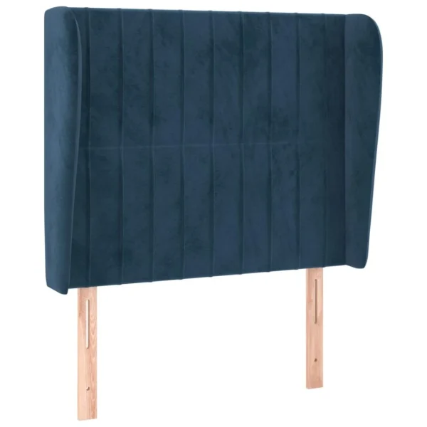 VidaXL Tête De Lit Avec Oreilles Bleu Foncé 103x23x118/128 Cm Velour… Promotio de vente 3
