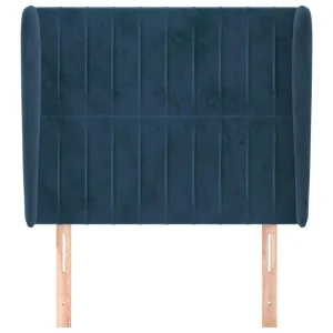 VidaXL Tête De Lit Avec Oreilles Bleu Foncé 103x23x118/128 Cm Velour… Promotio de vente 11