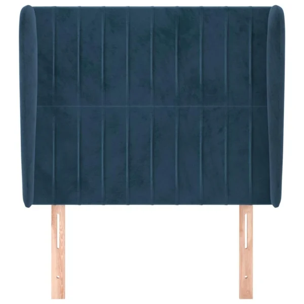 VidaXL Tête De Lit Avec Oreilles Bleu Foncé 103x23x118/128 Cm Velour… Promotio de vente 4