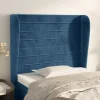 VidaXL Tête De Lit Avec Oreilles Bleu Foncé 103x23x118/128 Cm Velour… boutique en ligne 19