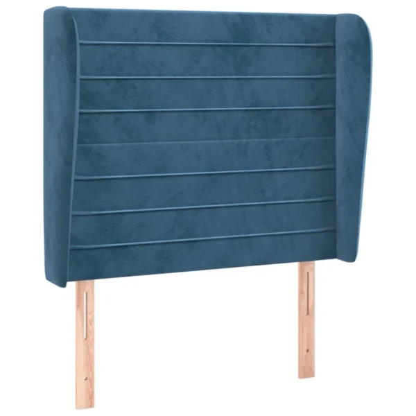 VidaXL Tête De Lit Avec Oreilles Bleu Foncé 103x23x118/128 Cm Velour… boutique en ligne 3