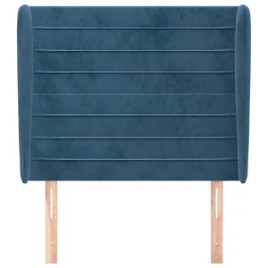VidaXL Tête De Lit Avec Oreilles Bleu Foncé 103x23x118/128 Cm Velour… boutique en ligne 11