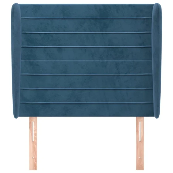 VidaXL Tête De Lit Avec Oreilles Bleu Foncé 103x23x118/128 Cm Velour… boutique en ligne 4