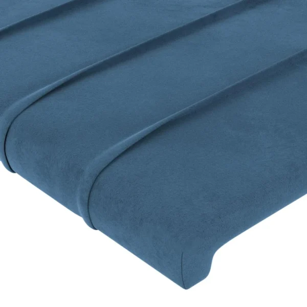 VidaXL Tête De Lit Avec Oreilles Bleu Foncé 103x23x118/128 Cm Velour… boutique en ligne 6